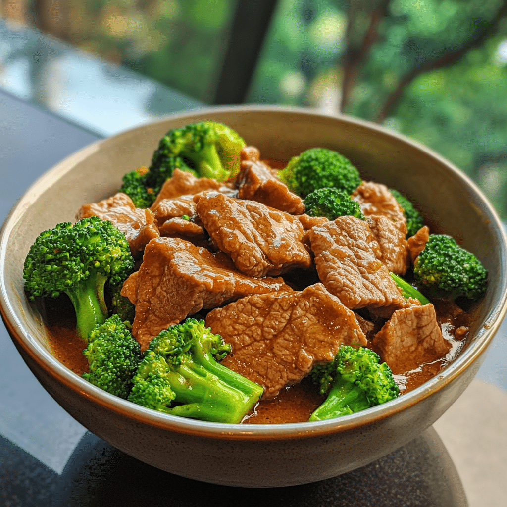 Beef and broccoli with tender beef and broccoli in savory sauce