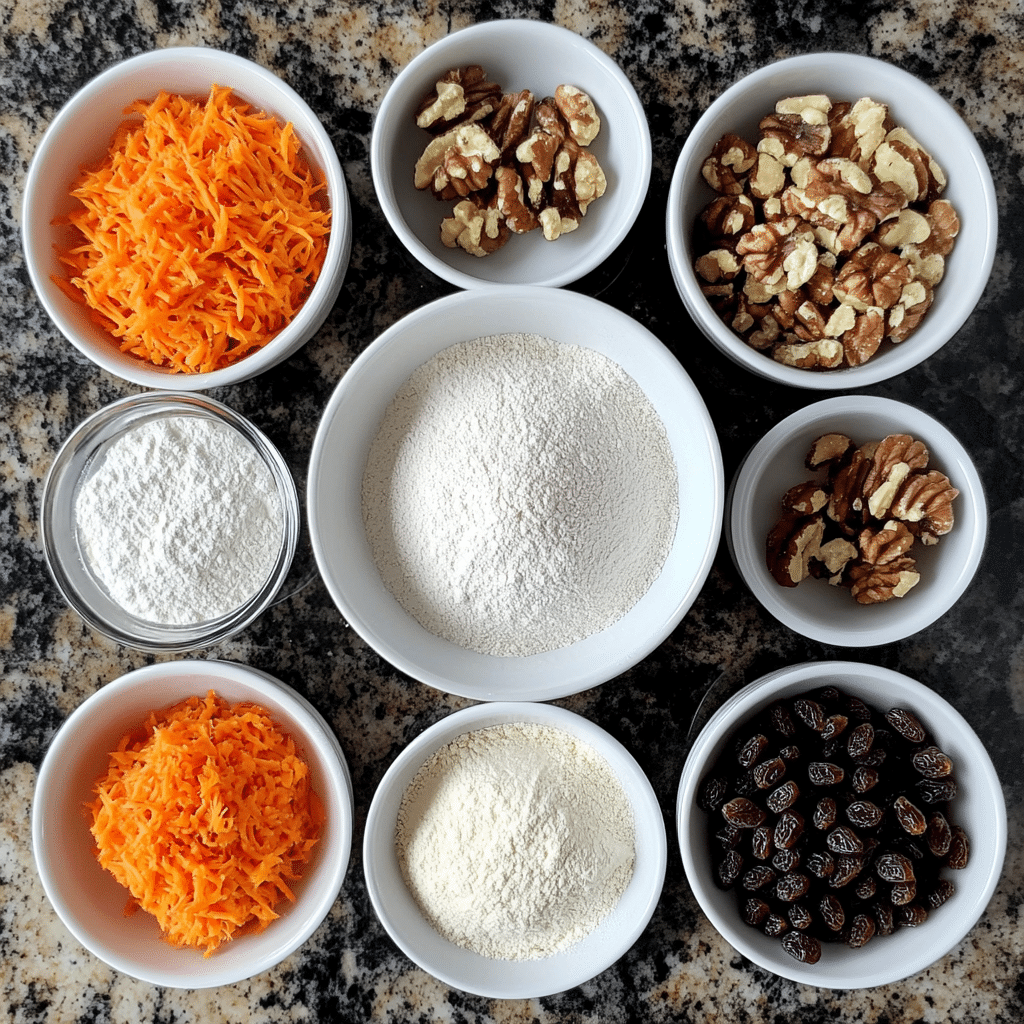 Four-panel collage showing the process of making morning glory muffins