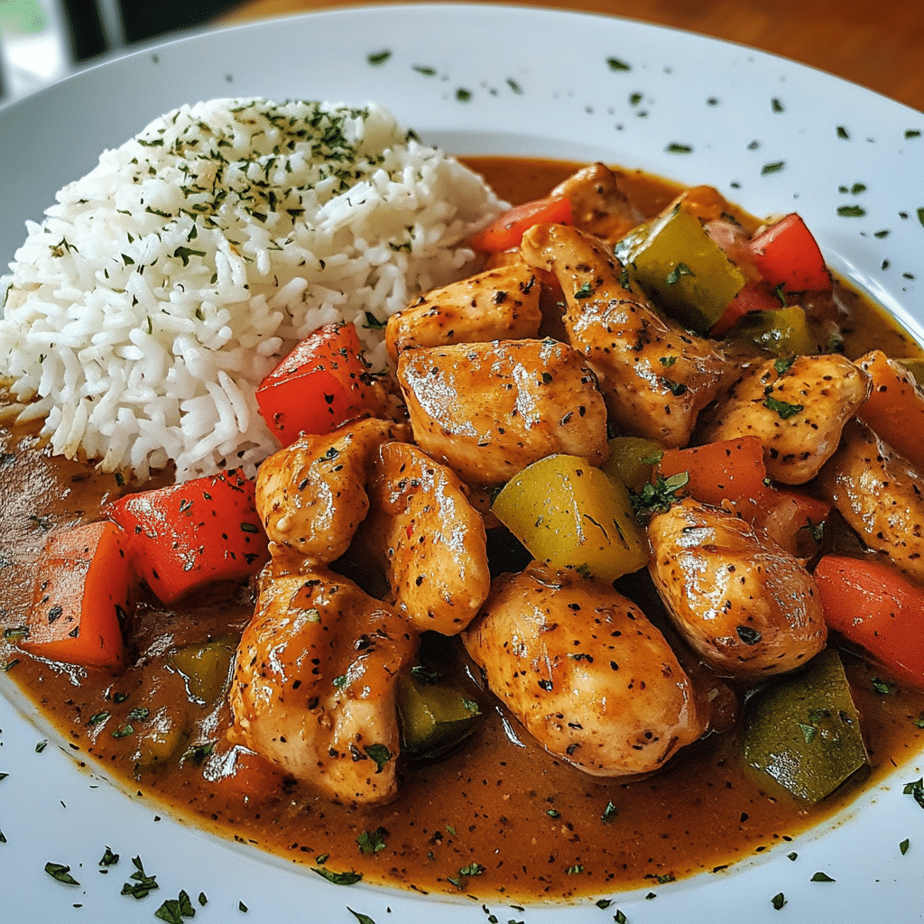 Pepper chicken with tender chicken pieces in a spicy pepper sauce