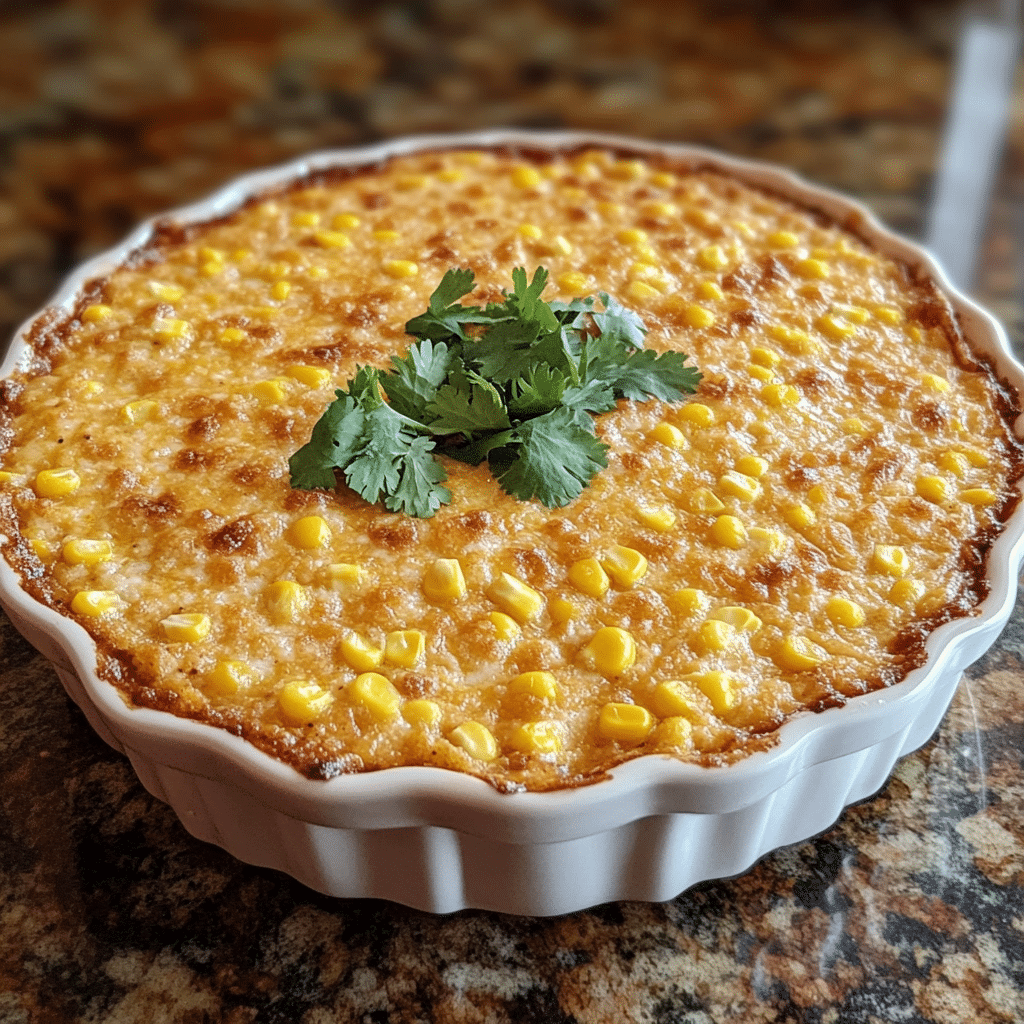 Homemade crack corn dip in a serving dish in a bright kitchen