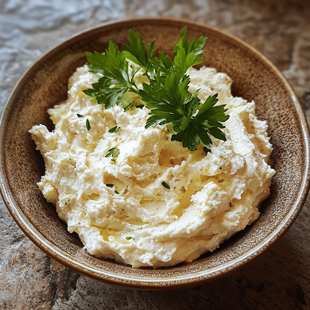 Homemade cream cheese dip for easter in a serving dish in a bright kitchen