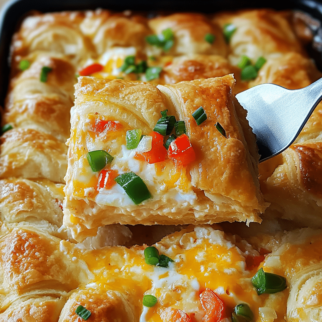 Crescent roll breakfast casserole with eggs and cheese