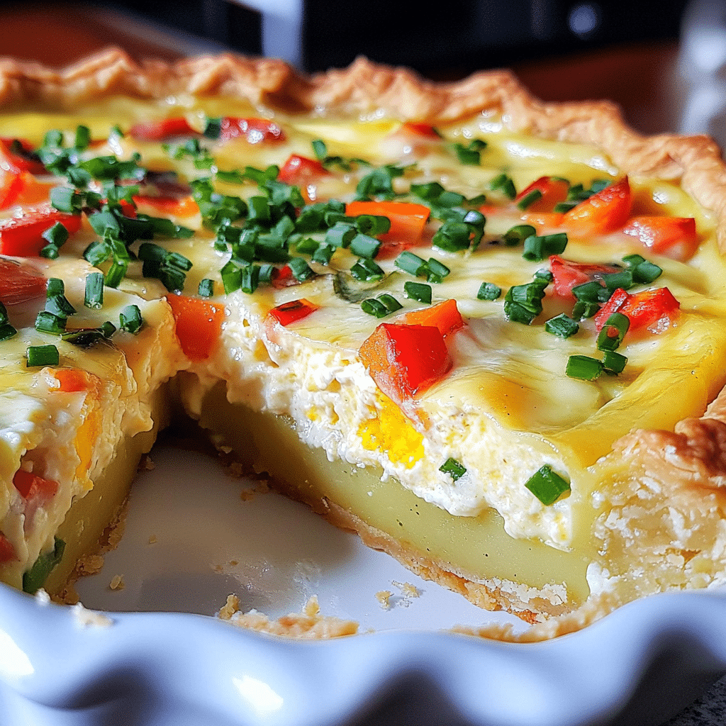 potato crust quiche with crispy golden potato crust and creamy egg filling sliced