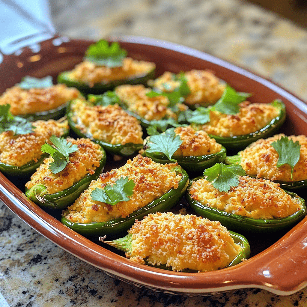Homemade easy vegan jalapeno poppers recipe in a serving dish in a bright kitchen