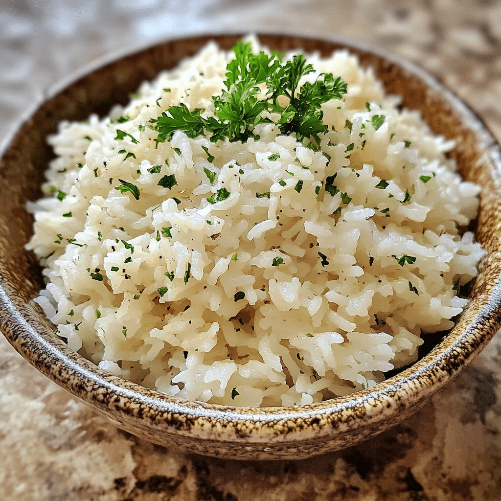 Homemade gluten free & vegan anti-inflammatory creamy coconut rice in a serving dish in a bright kitchen