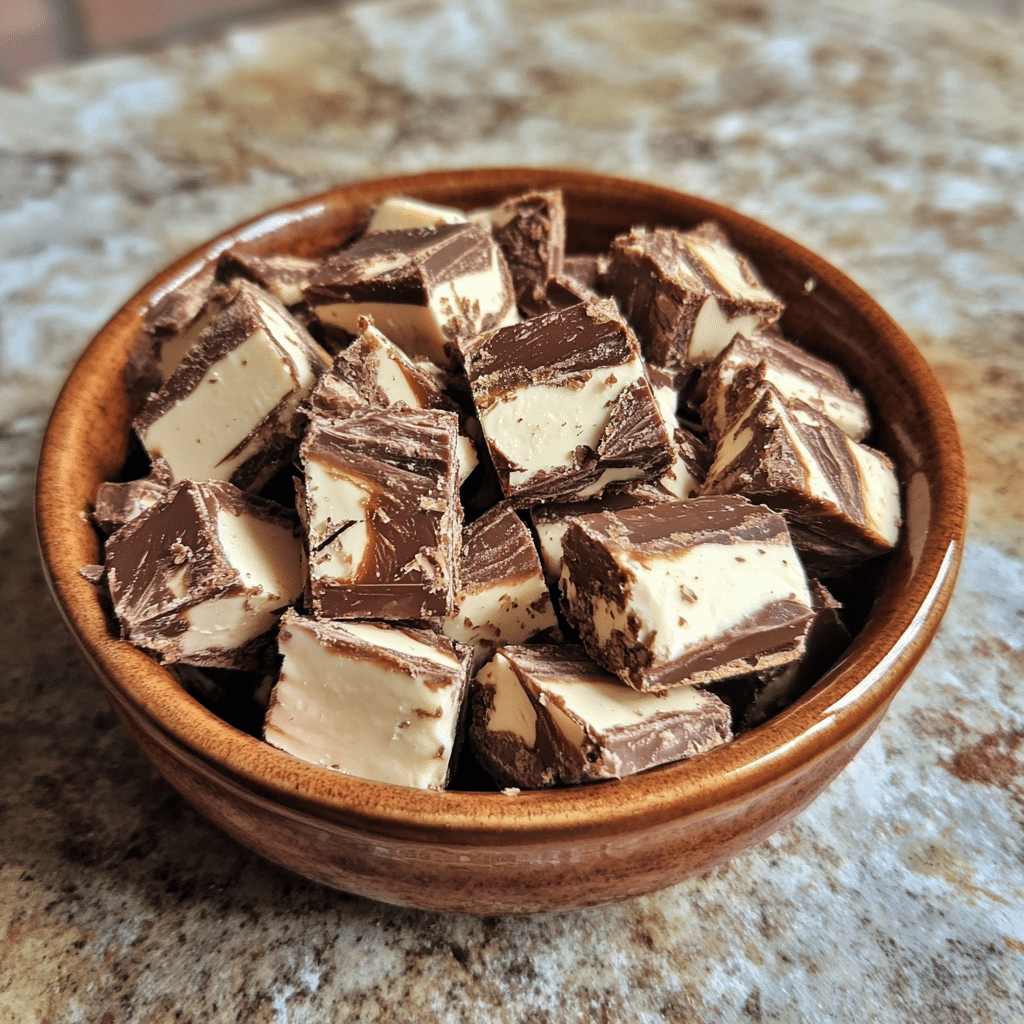 Homemade millionaire shortbread ou twix maison in a serving dish in a bright kitchen