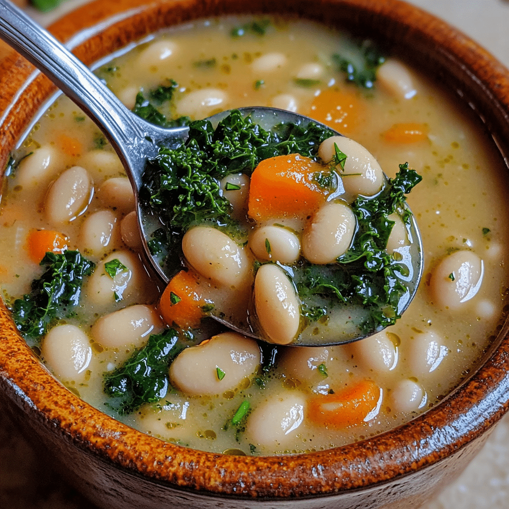 Tuscan white bean soup with kale and carrots