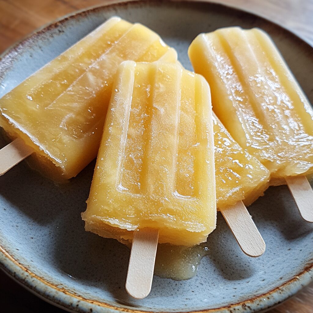 2-ingredient Pineapple Popsicles served fresh in natural light