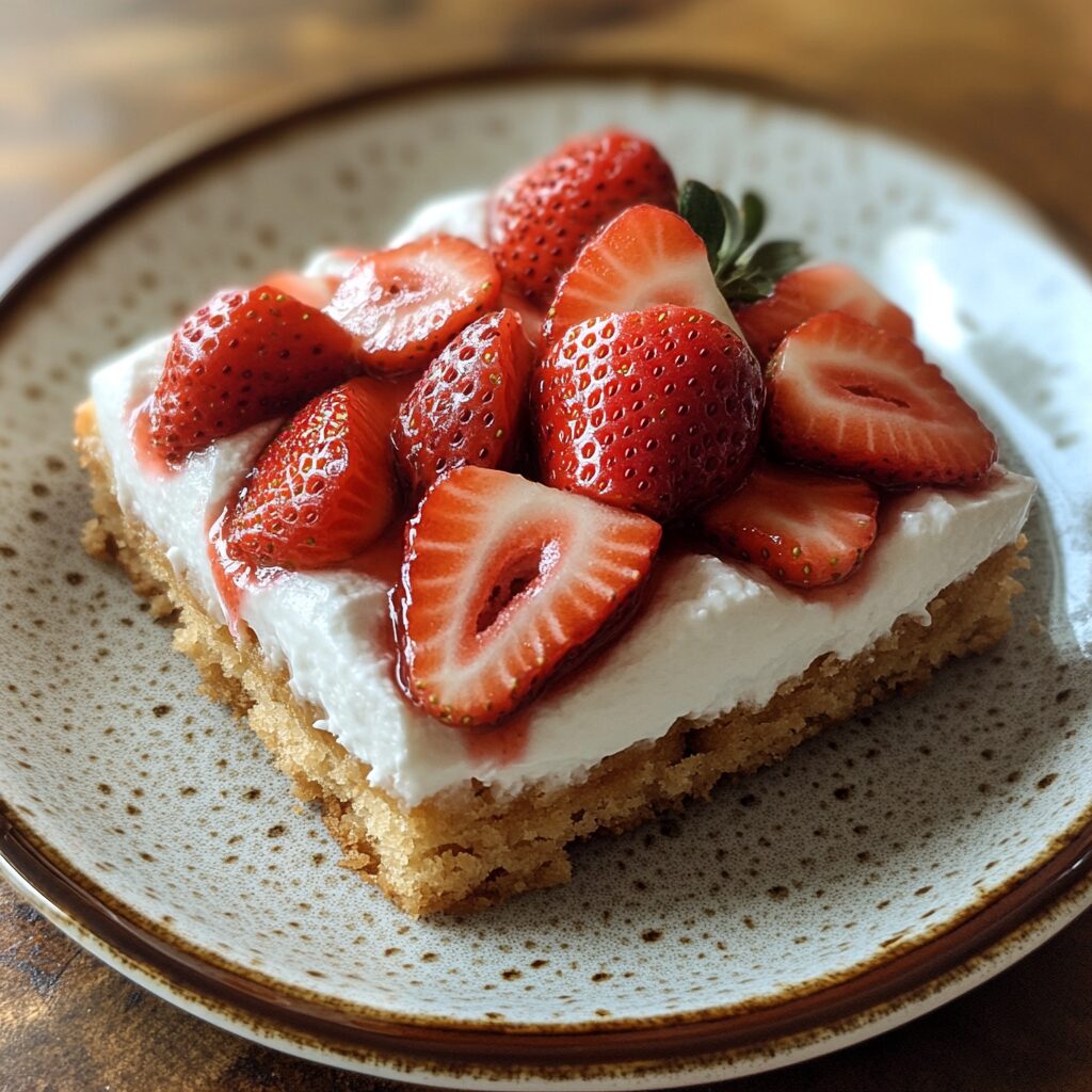 30-Minute No-Bake Strawberry Shortcake Magic served fresh in natural light