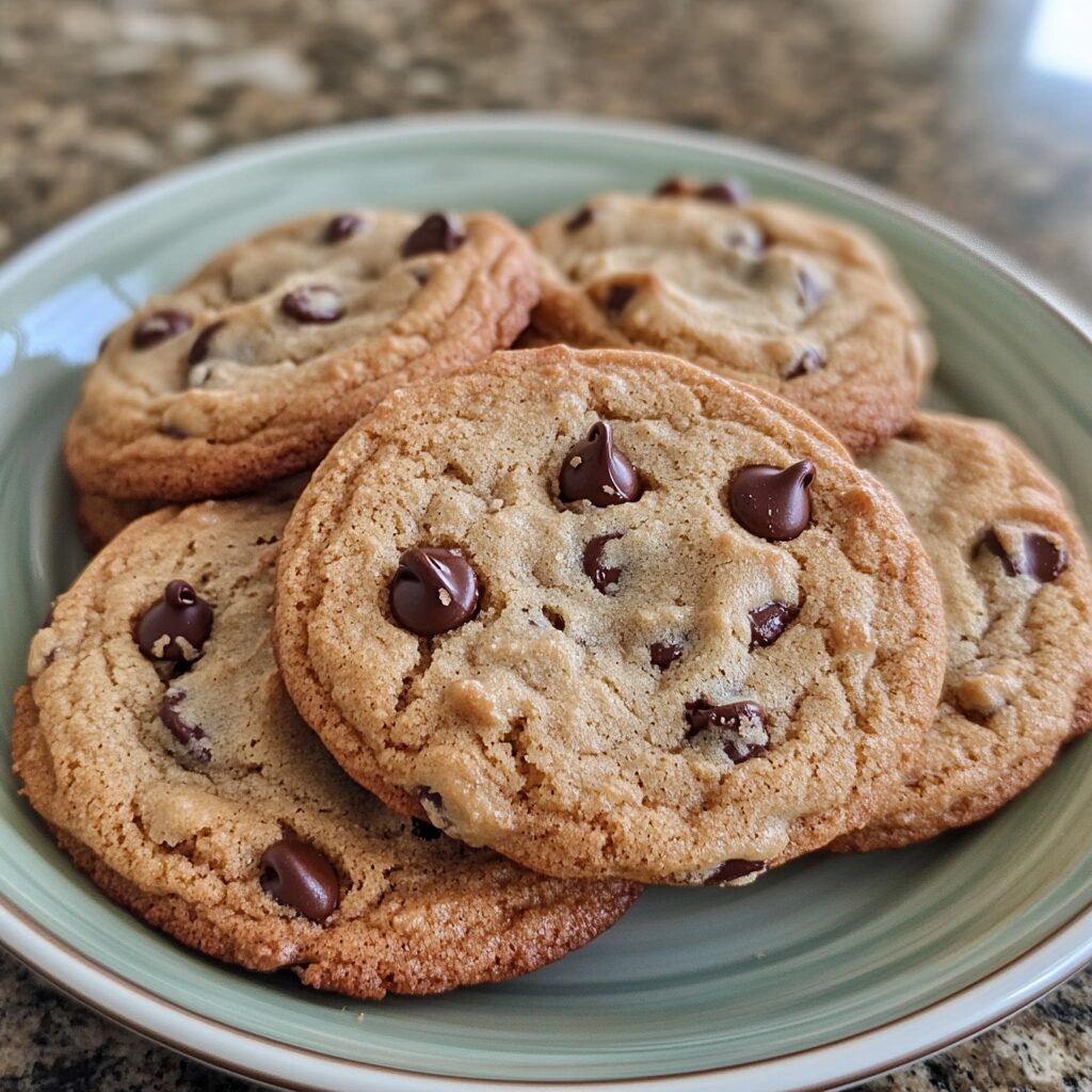 Better than a Bakery Chocolate Chip Cookies served fresh in natural light