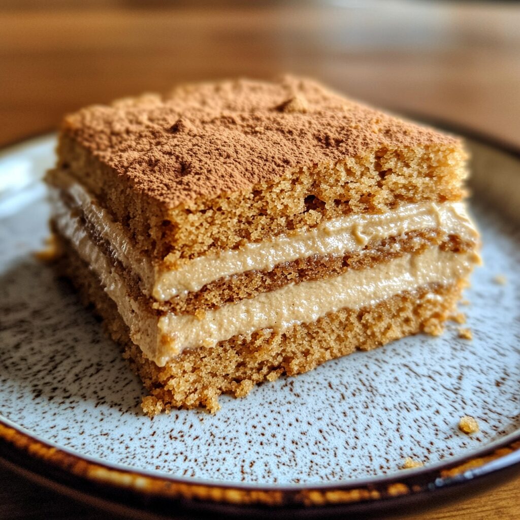 Biscoff Cake served fresh in natural light