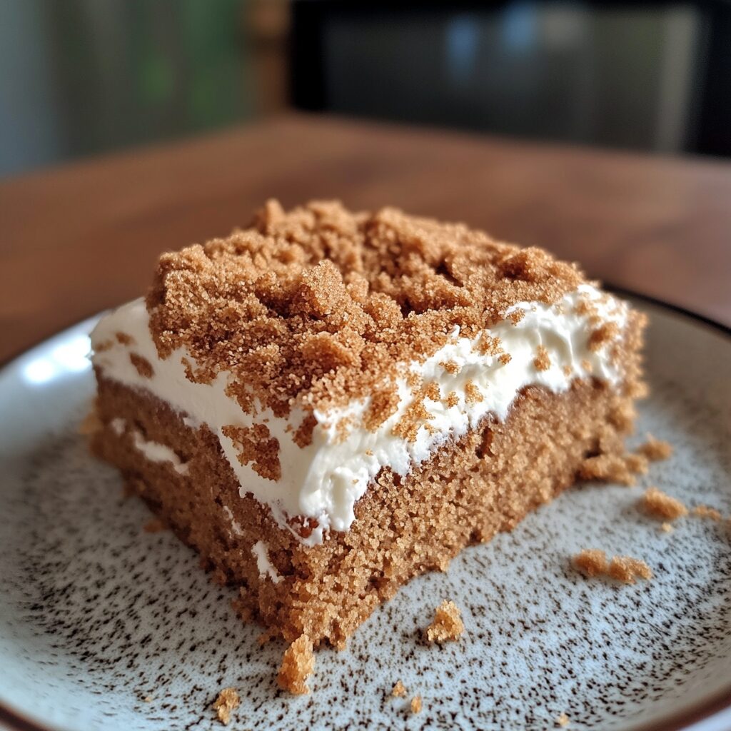 Biscoff Cake served fresh in natural light