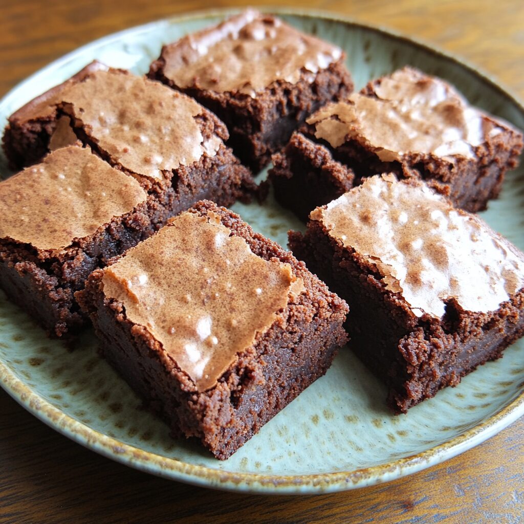 Brown Butter Fudgy Brownies Recipe served fresh in natural light