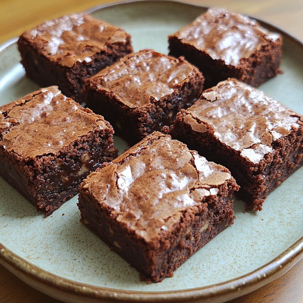 Brown Butter Fudgy Brownies Recipe served fresh in natural light