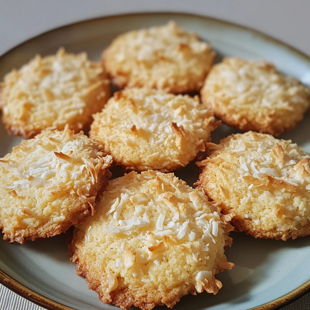 Chewy Coconut Cookies served fresh in natural light