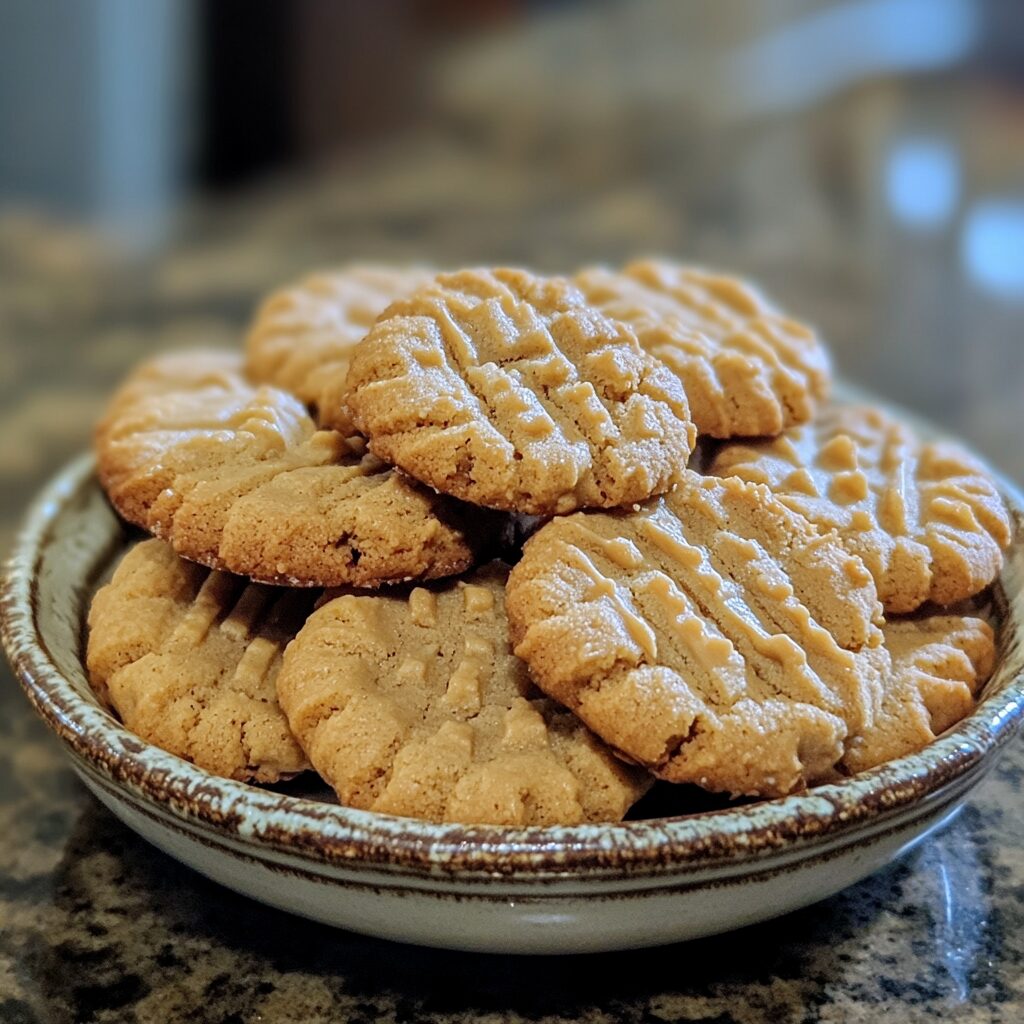 Chewy Peanut Butter Cookies served fresh in natural light