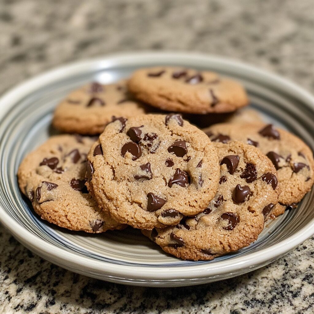 Classic Soft Chocolate Chip Cookies served fresh in natural light