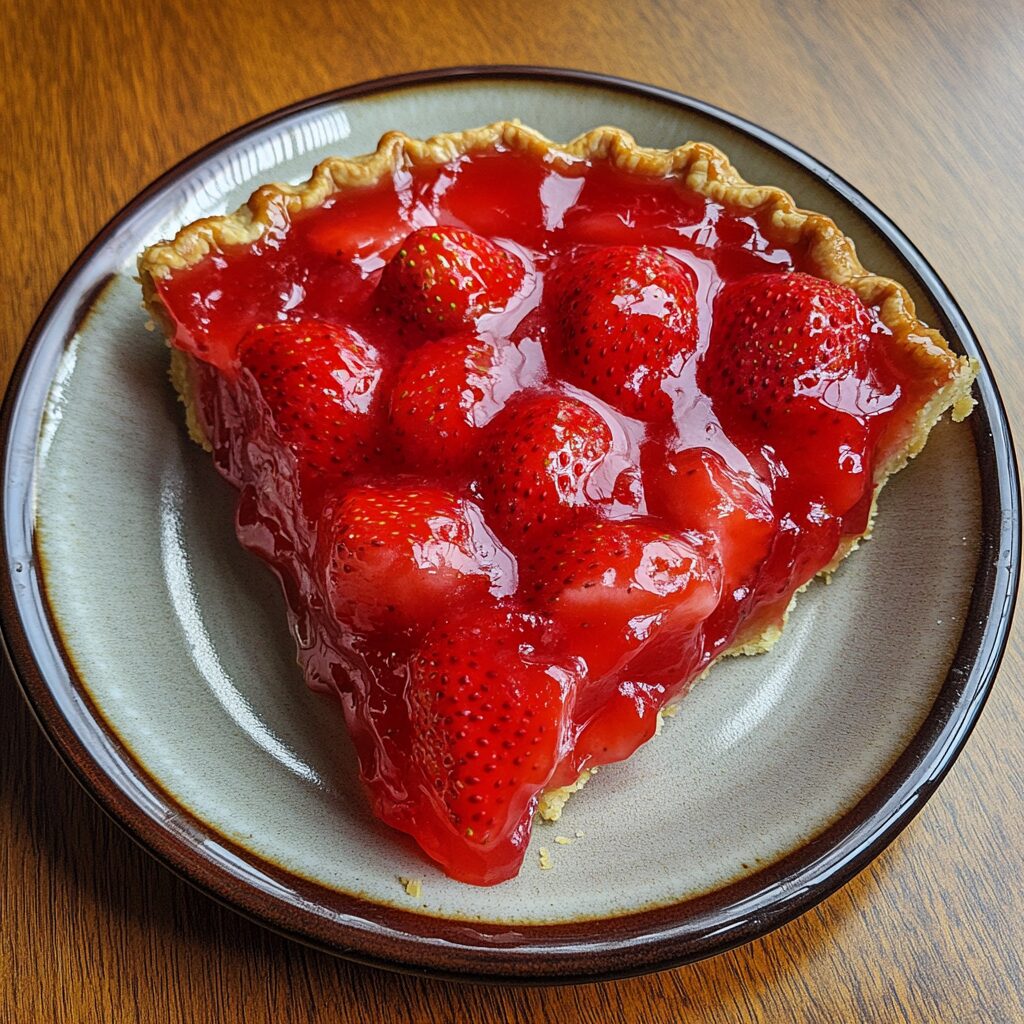 Classic Strawberry Jello Pie Recipe served fresh in natural light