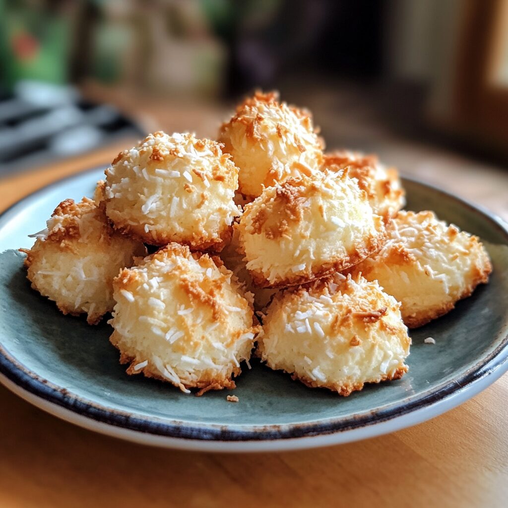Coconut Macaroon Recipe served fresh in natural light