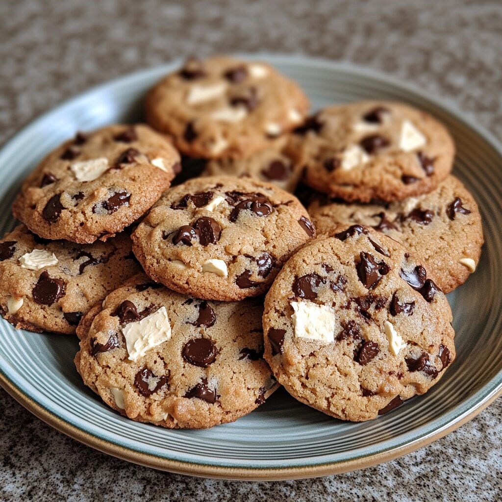 Delicious Cream Cheese Chocolate Chip Cookies You'll Love served fresh in natural light