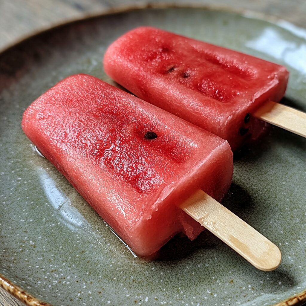 Easy Watermelon Popsicle served fresh in natural light