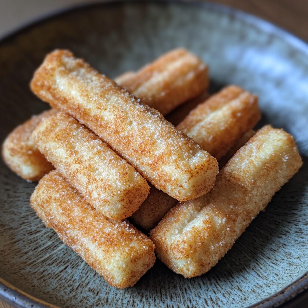 Fluffy Air Fryer Churro Bites Recipe served fresh in natural light