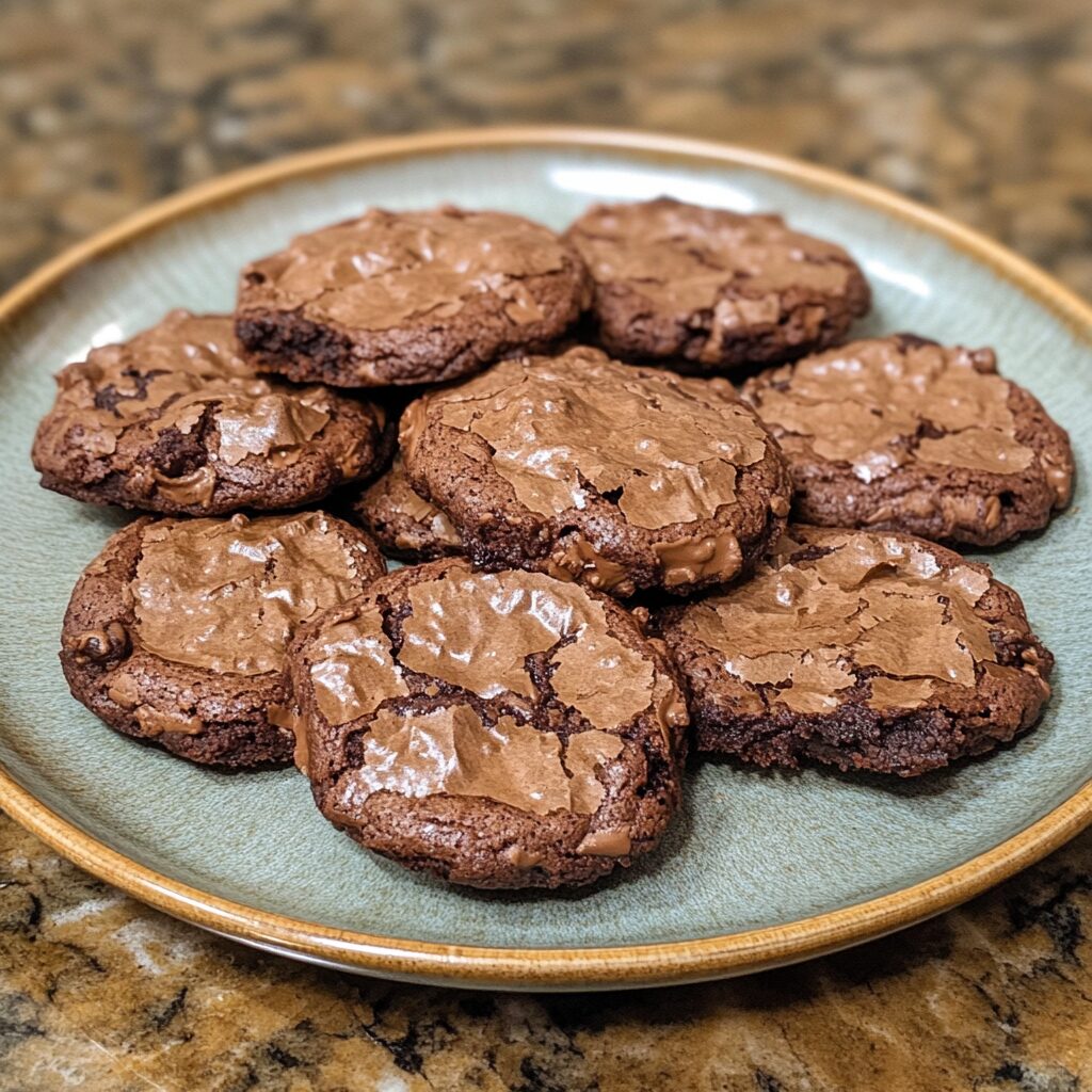 Fudgy Brownie Cookies served fresh in natural light