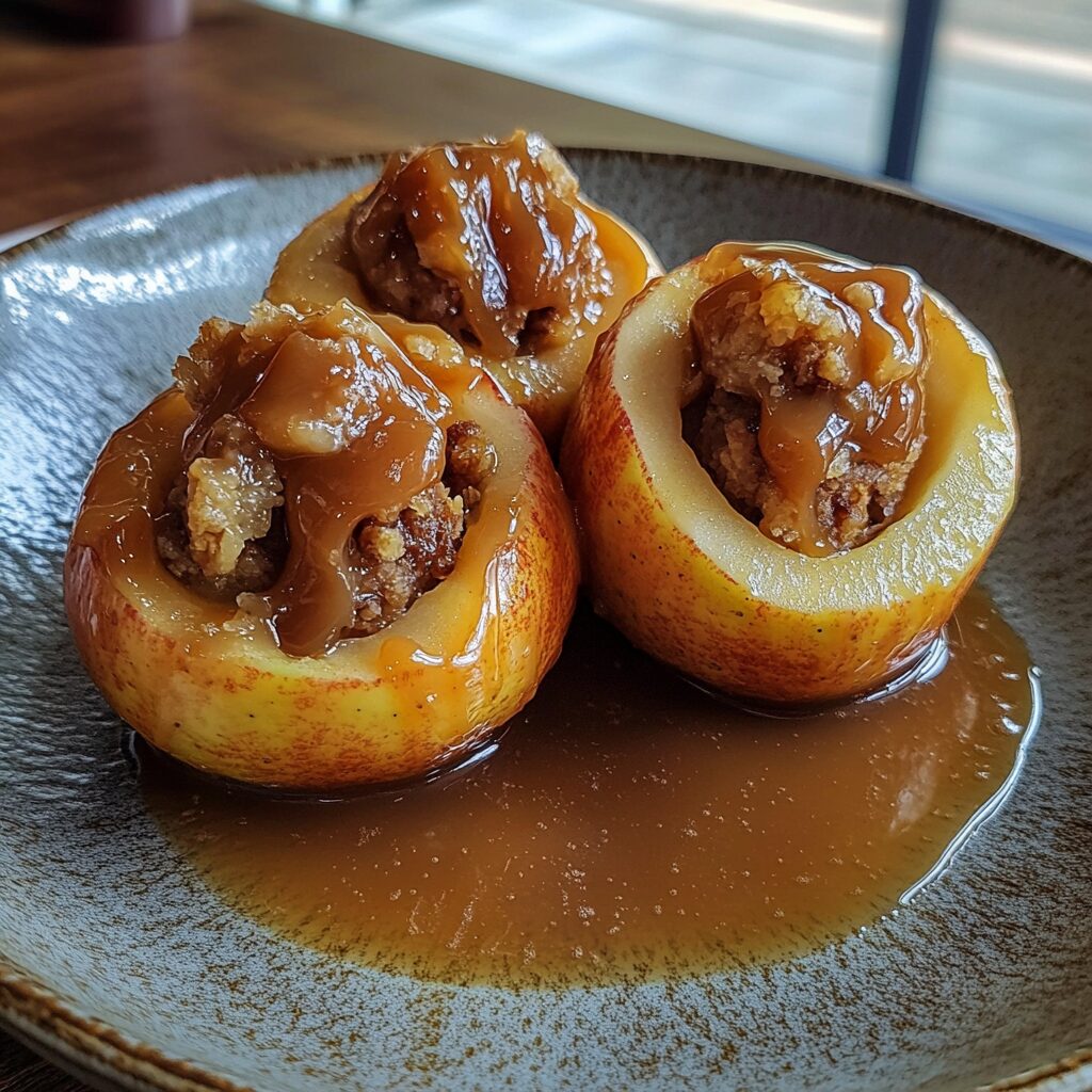 Here's how to make tasty caramel-stuffed apples this Fall served fresh in natural light