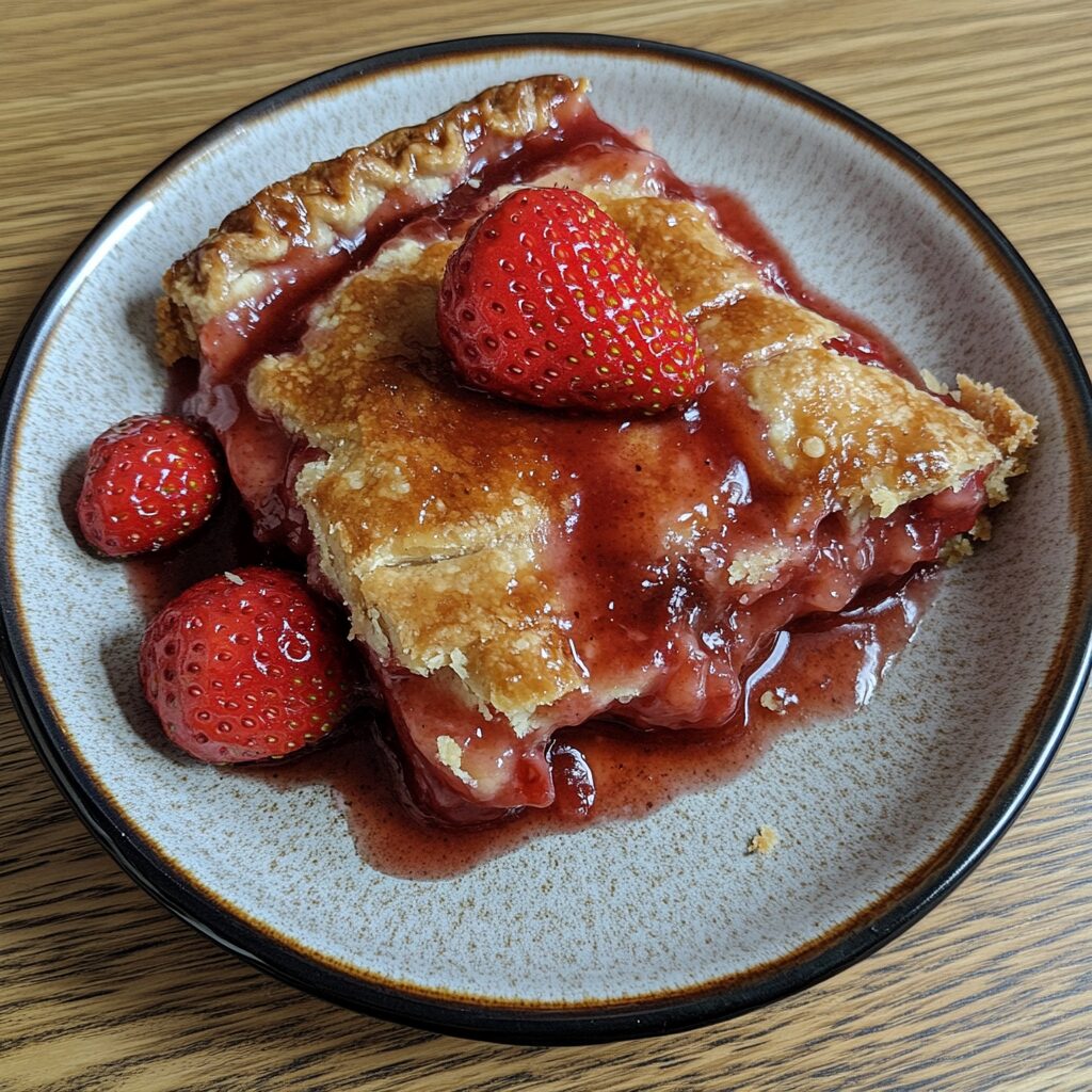 Homemade Strawberry Pie Filling served fresh in natural light