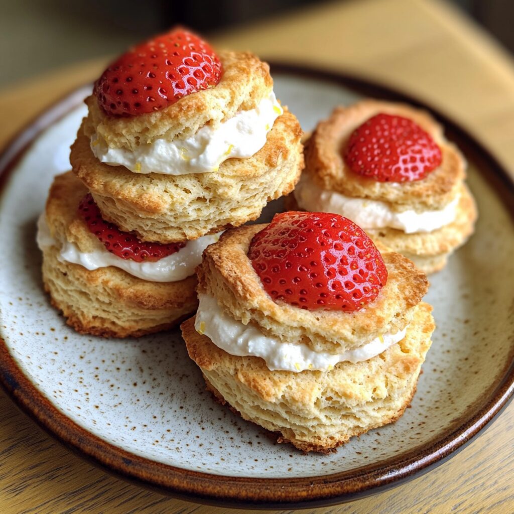 Irresistible Strawberry Lemon Cream Scones served fresh in natural light