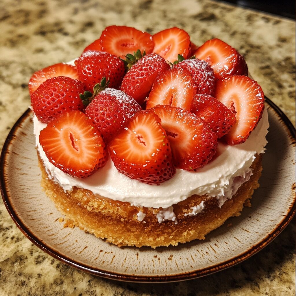 Japanese Strawberry Shortcake served fresh in natural light