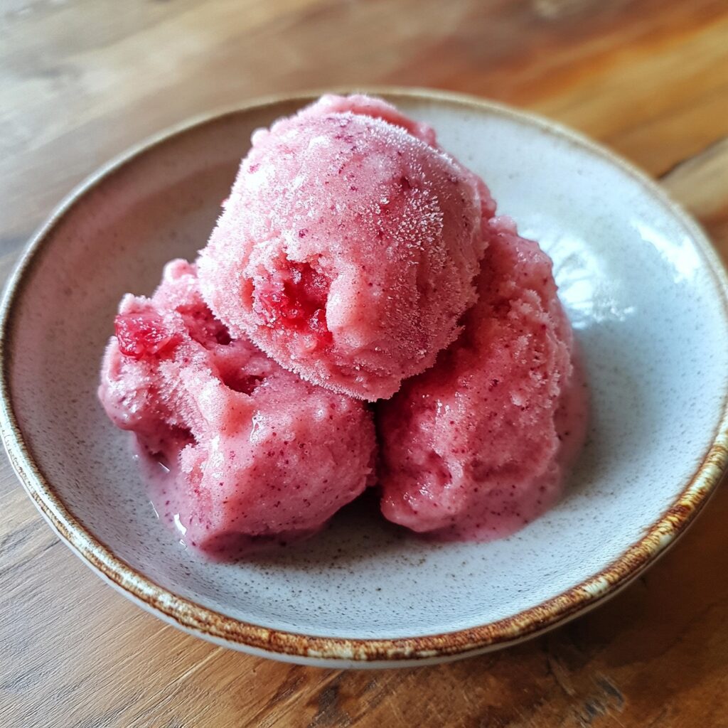 NO CHURN EASY FRUIT SORBET served fresh in natural light