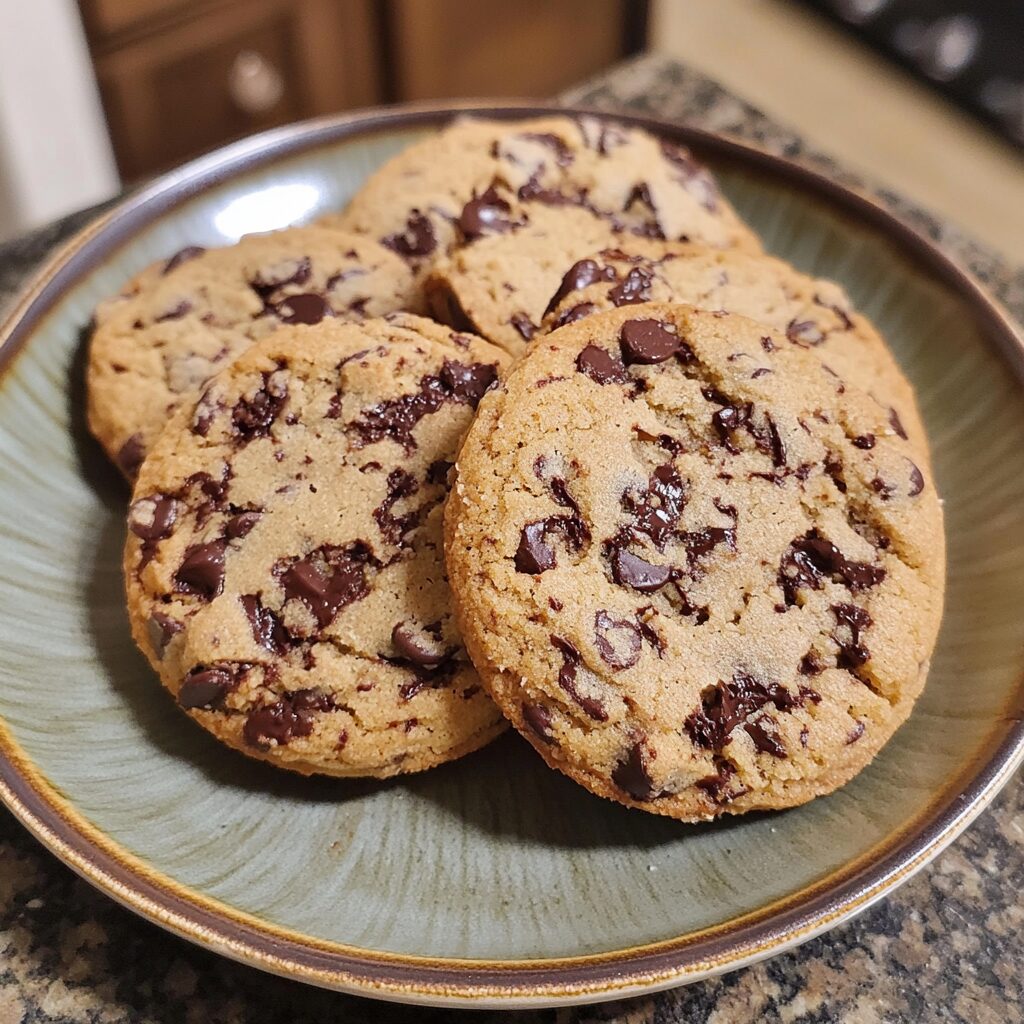 New York Style Chocolate Chip Cookies Recipe served fresh in natural light