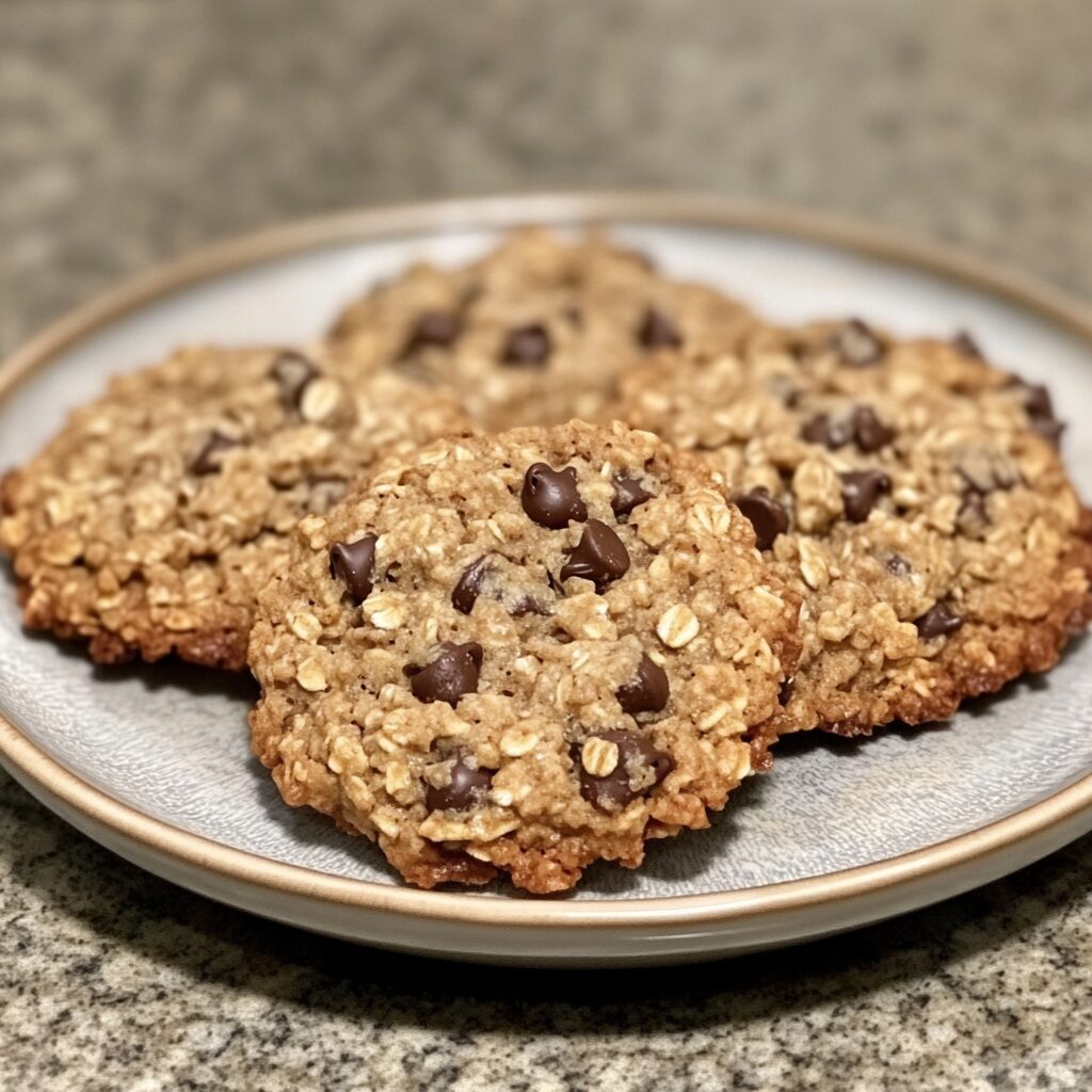 Oatmeal Chocolate Chip Cookie Recipe from The Food Charlatan served fresh in natural light