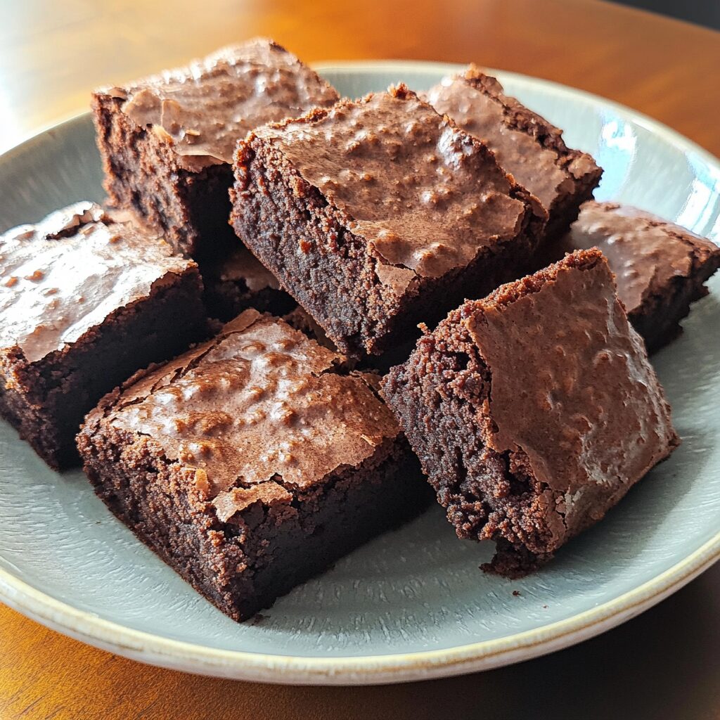 One Bowl Brownies served fresh in natural light