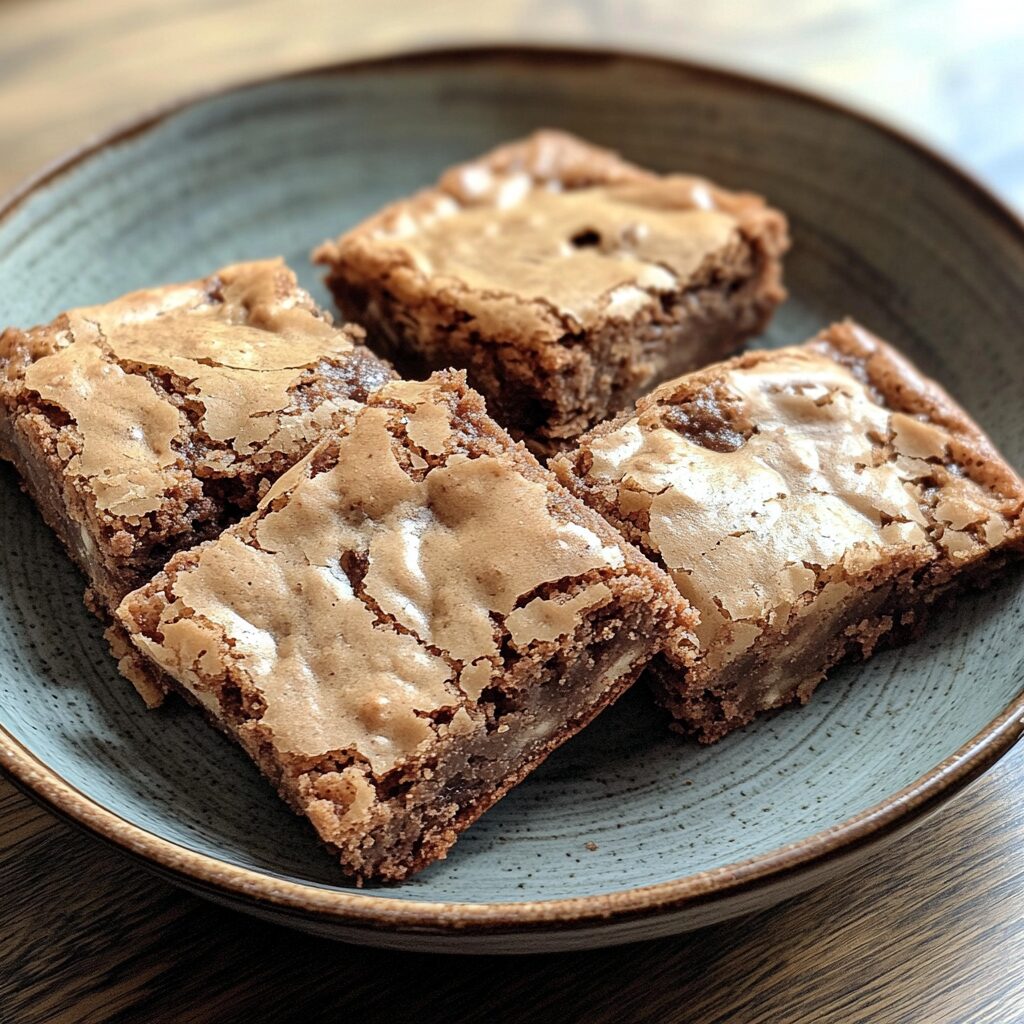 One-Bowl Classic Blondies Recipe served fresh in natural light