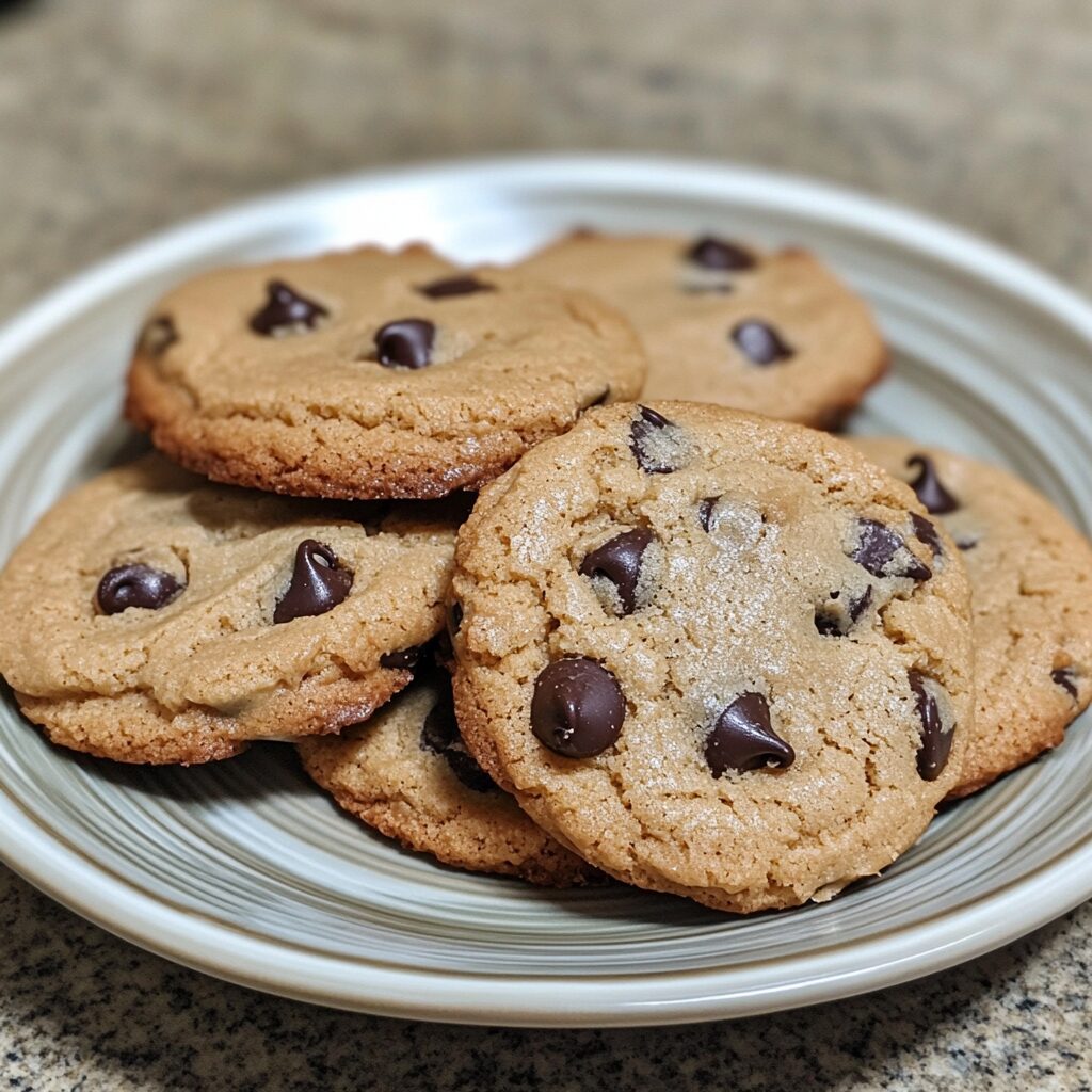 Peanut Butter Chocolate Chip Cookies Stephanies Sweet Treats served fresh in natural light