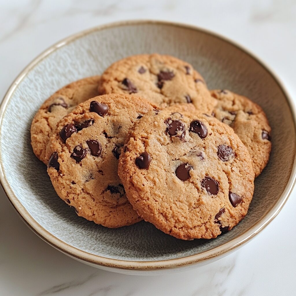 Perfect Soft and Chewy Chocolate Chip Cookies Recipe and Tutorial served fresh in natural light