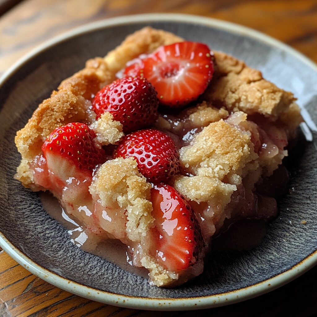 STRAWBERRY COBBLER served fresh in natural light