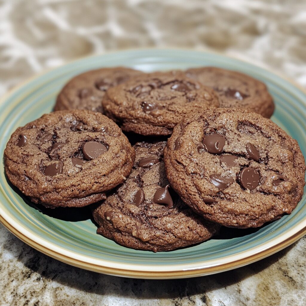 Simple Double Chocolate Chip Cookies Gourmet Cookie Recipes Spring Cookies Spring Desserts served fresh in natural light