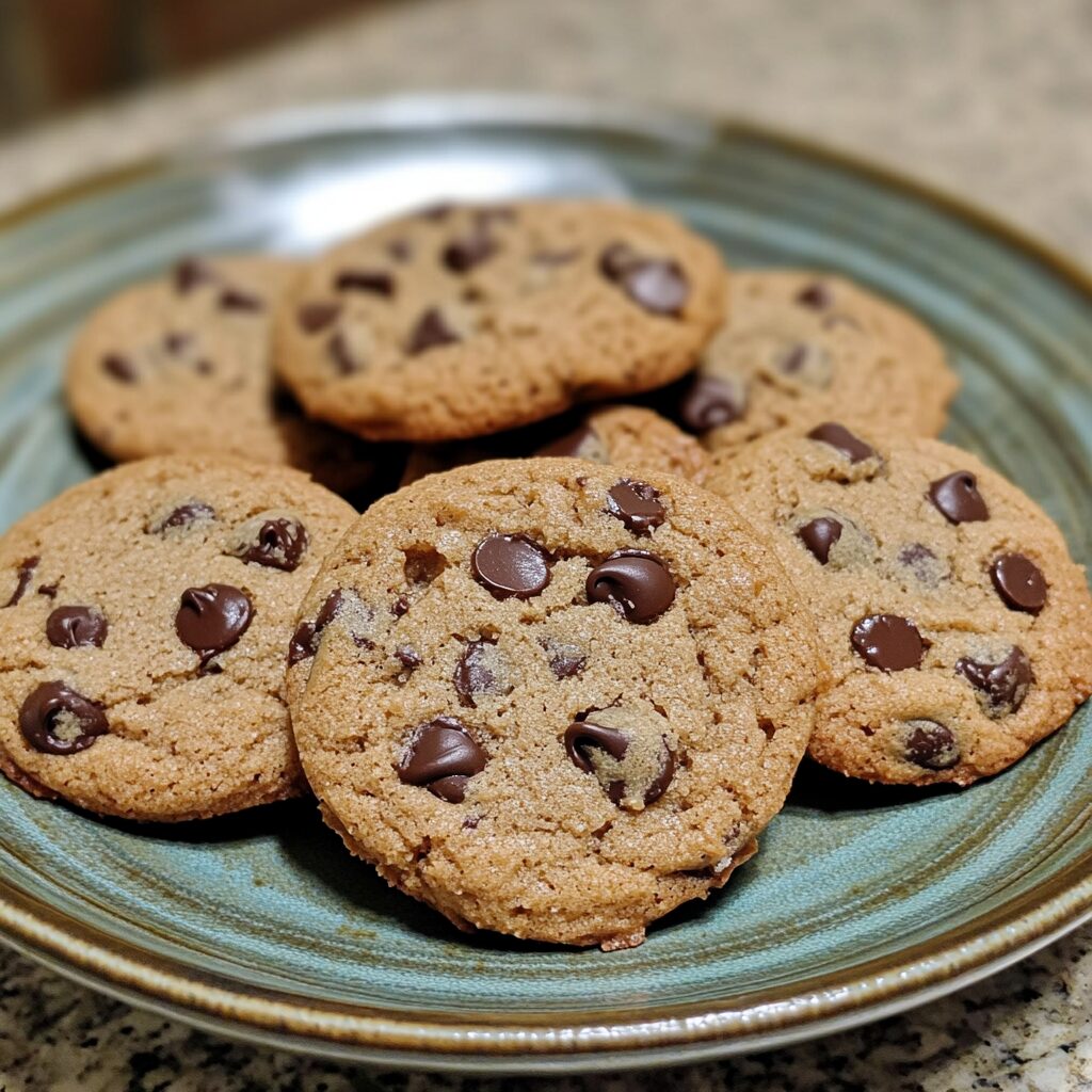Soft & Chewy Chocolate Chip Cookies served fresh in natural light