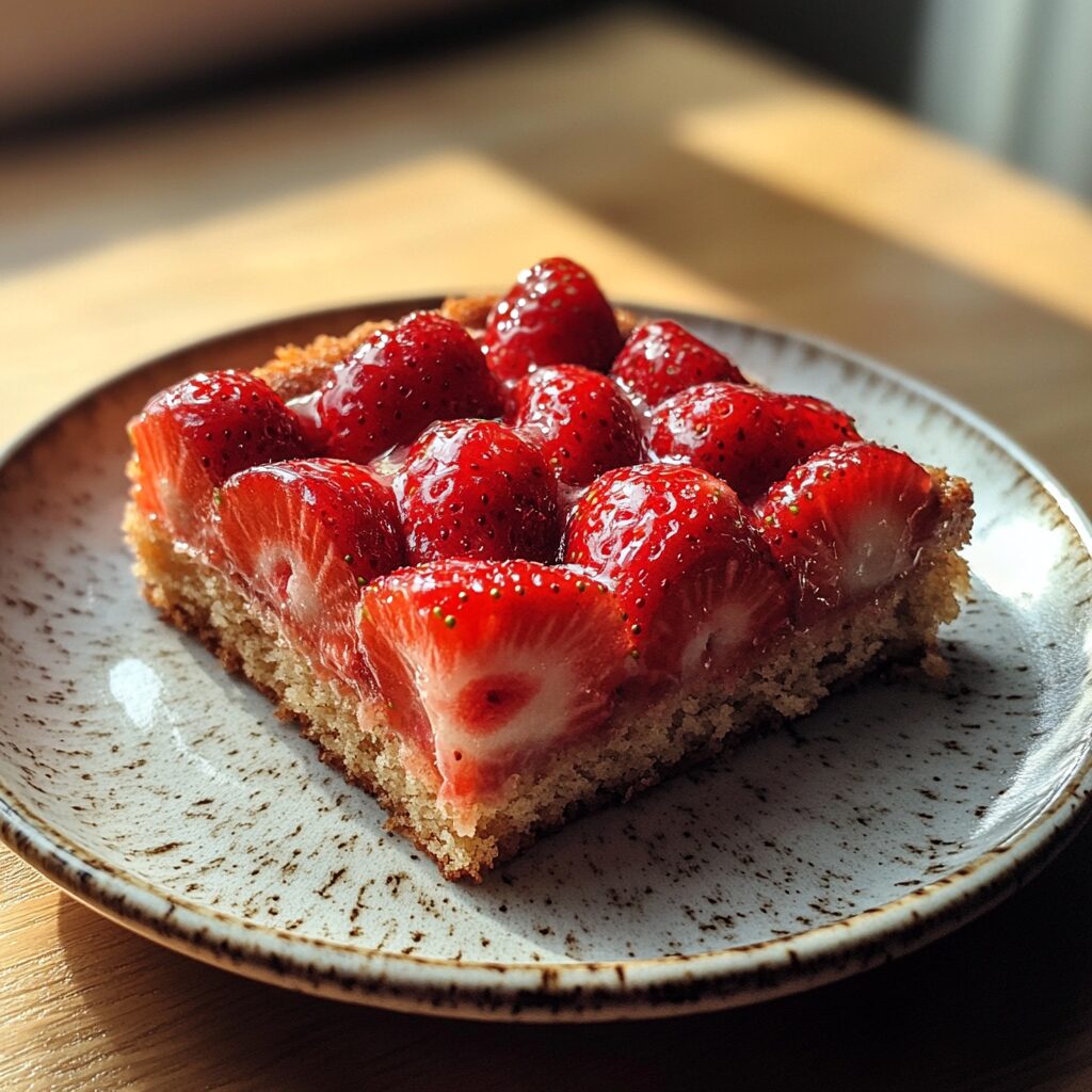 Strawberry Cake Recipe served fresh in natural light