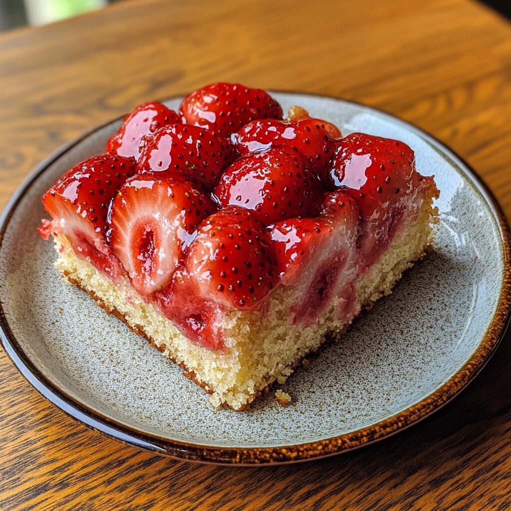 Strawberry Pound Cake served fresh in natural light