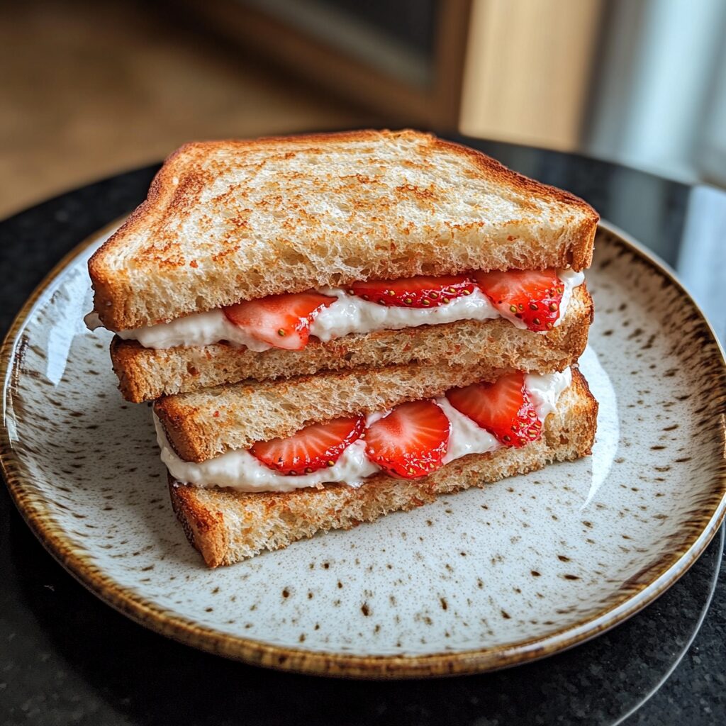 Strawberry Sandwich served fresh in natural light