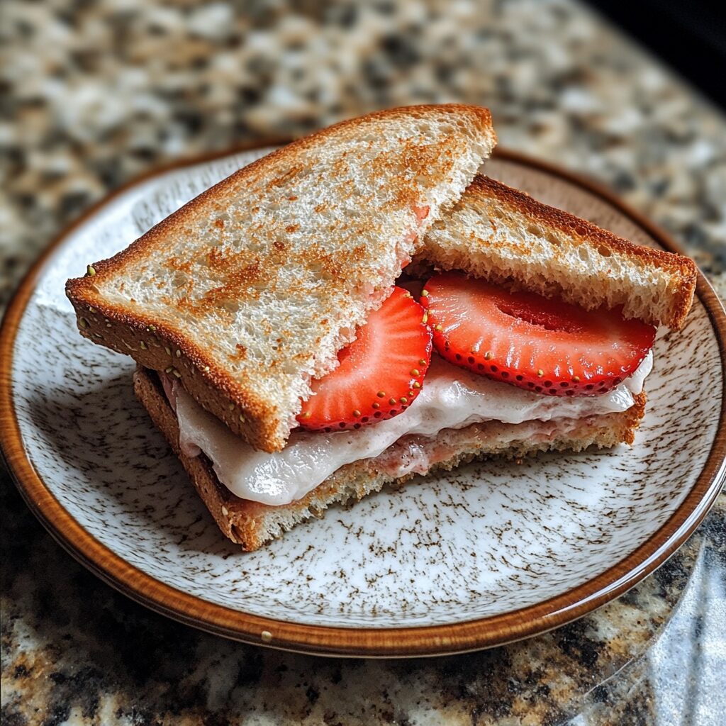 Strawberry Sandwich served fresh in natural light