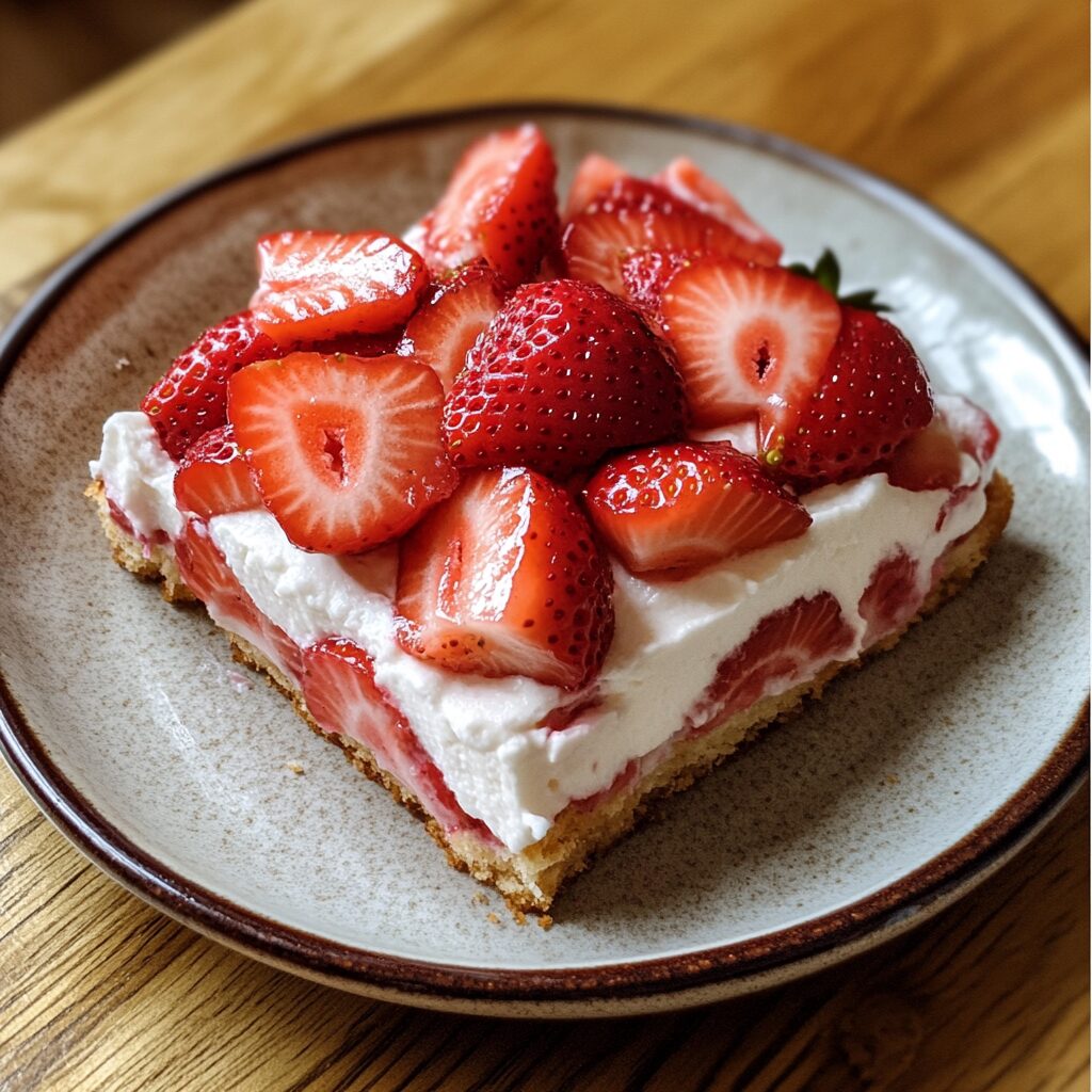 Strawberry Shortcake Inspired Dessert served fresh in natural light