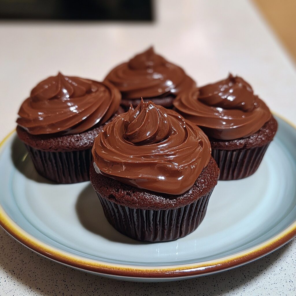 The Best Chocolate Cupcakes served fresh in natural light