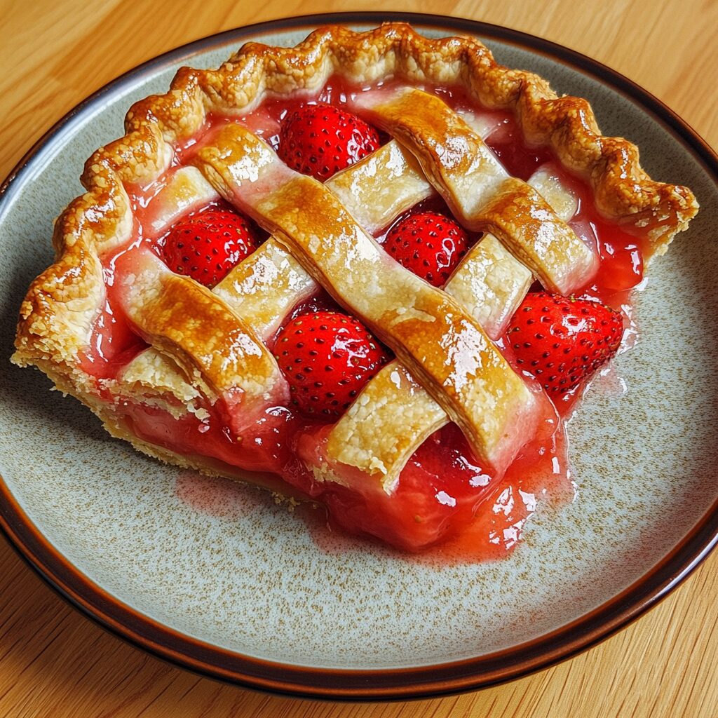 The Best Strawberry Pie served fresh in natural light