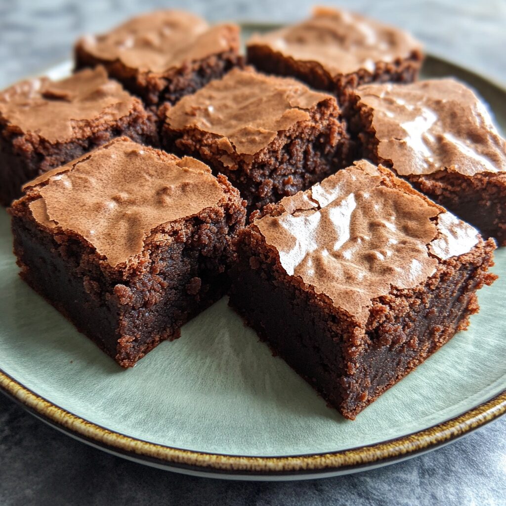 The Fudgiest Brownies served fresh in natural light