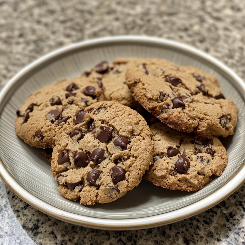 Thick Chocolate Chip Cookie Recipe served fresh in natural light